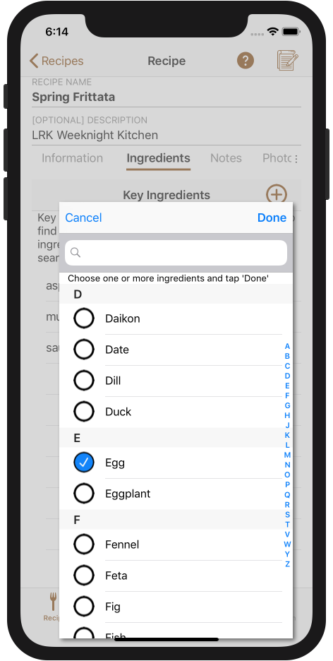 recipe ingredients add