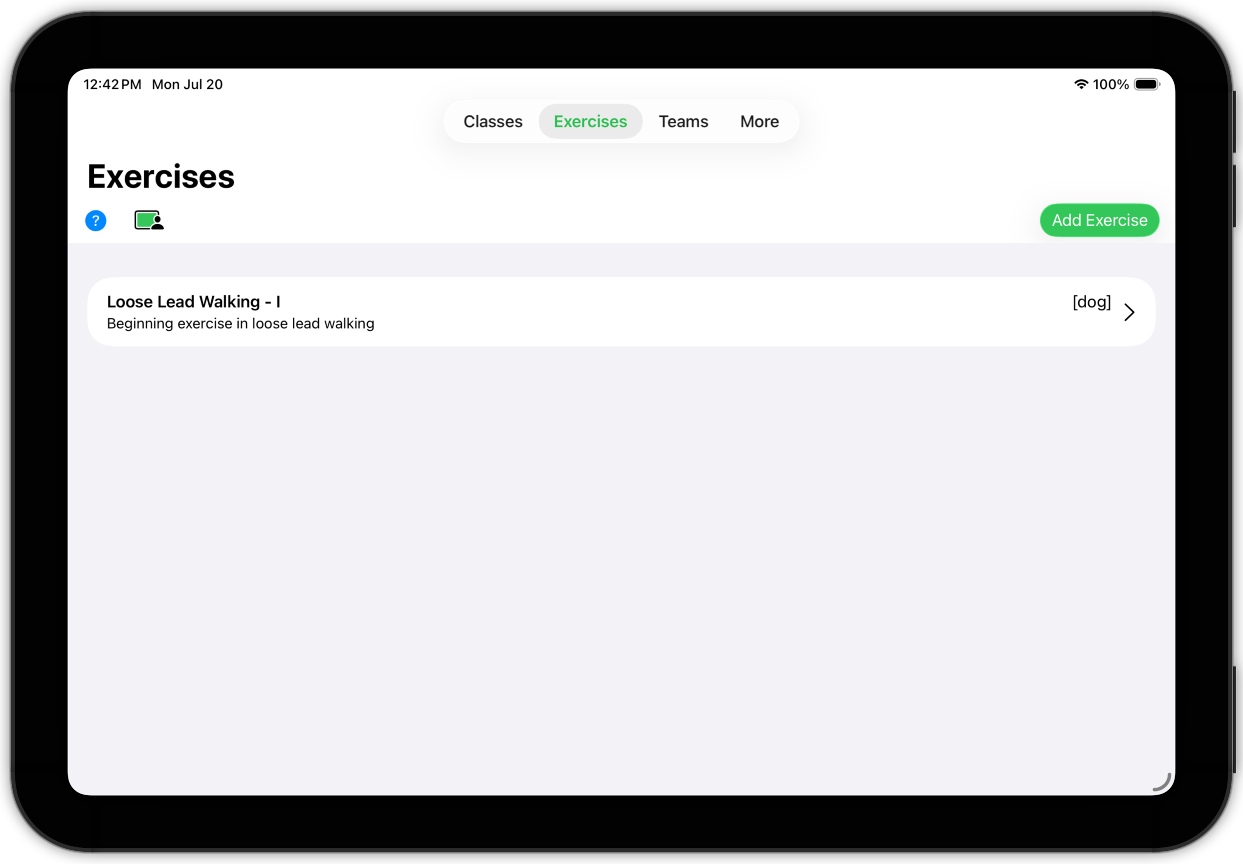 exercise list